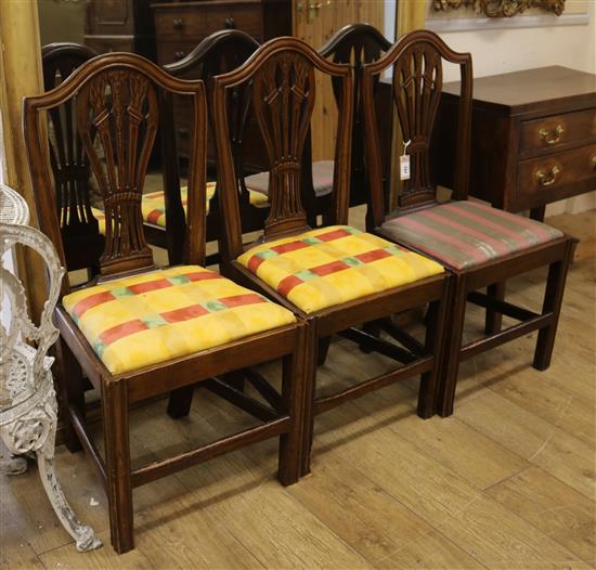 Three Chippendale style dining chairs